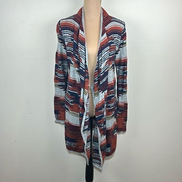 (3/$15) Lucky Brand Aztec print long cardigan sweater size small - Picture 1 of 11